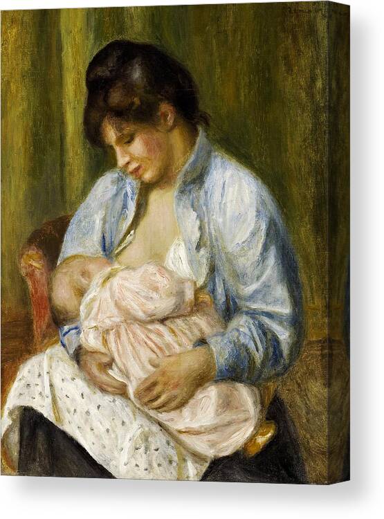 1894 Canvas Print featuring the painting A Woman Nursing a Child by Pierre-Auguste Renoir