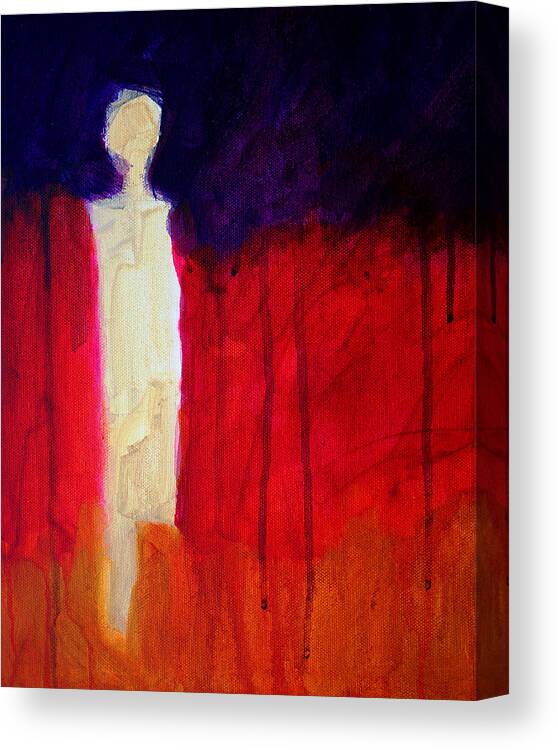 Abstract Canvas Print featuring the painting Abstract Ghost Figure No. 1 by Nancy Merkle
