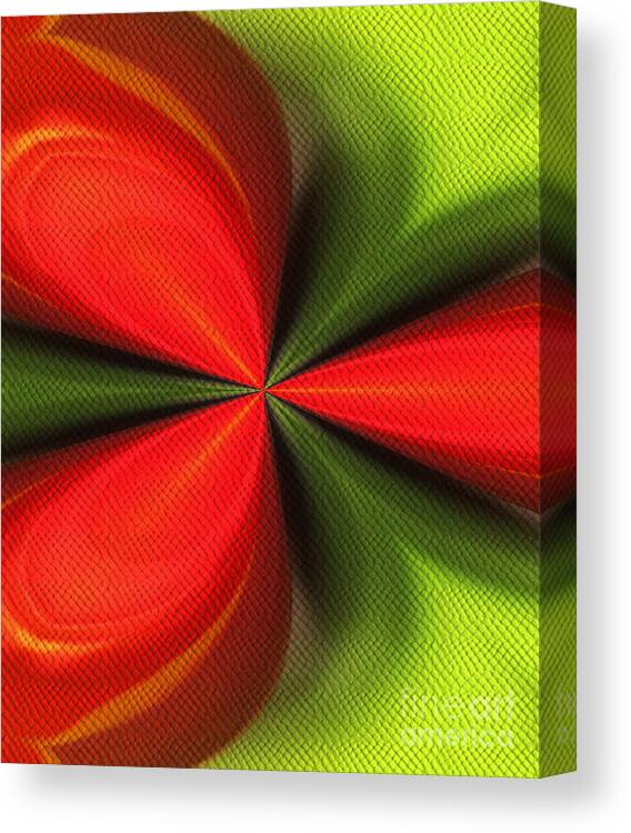 Abstract Canvas Print featuring the digital art Abstract Orange And Green by Smilin Eyes Treasures