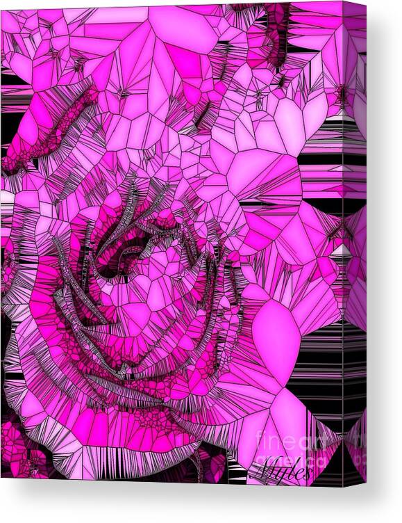 Rose Canvas Print featuring the photograph Abstract Pink Rose Mosaic by Saundra Myles