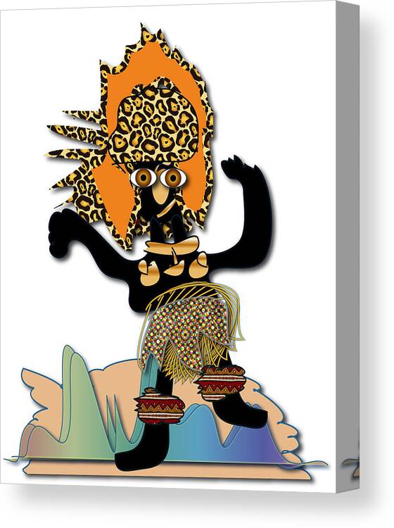 African Dancer Canvas Print featuring the digital art African Dancer 6 by Marvin Blaine