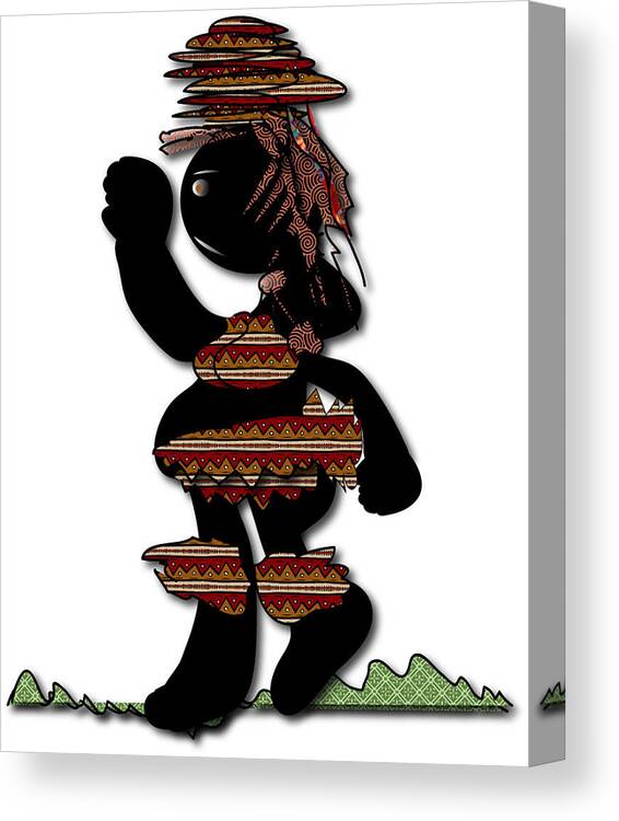 African Dancer Canvas Print featuring the digital art African Dancer 7 by Marvin Blaine