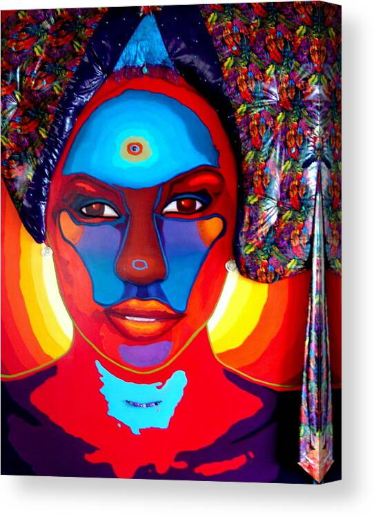 Color Canvas Print featuring the painting African Queem by MarvL Roussan