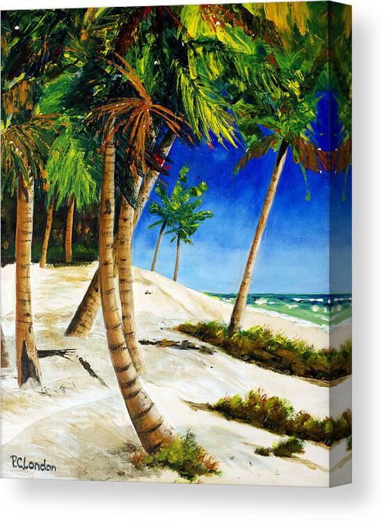Beach Canvas Print featuring the painting Afternoon Beach Walk by Phyllis London