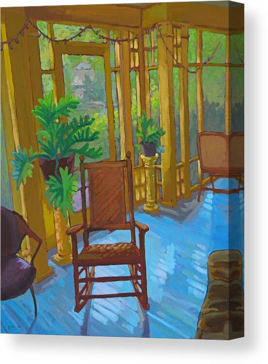 Furniture Canvas Print featuring the painting Afternoon Porchlight by Don Morgan