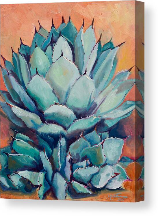 Plant Canvas Print featuring the painting Agave with Pups by Athena Mantle