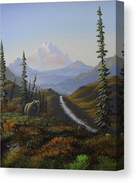 Alaska Canvas Print featuring the painting Alaskan Brown Bear by Richard Faulkner