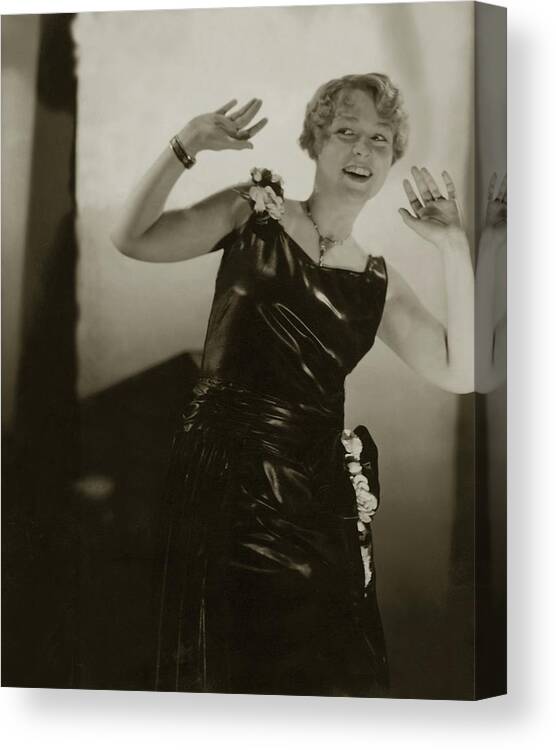 Music Canvas Print featuring the photograph Alice Boulden Wearing A Satin Dress by Edward Steichen