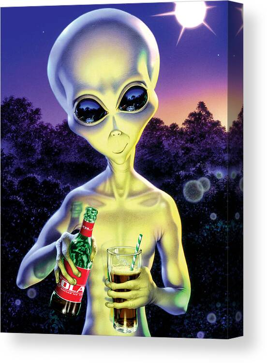 Properties Canvas Print featuring the photograph Alien Cola by MGL Meiklejohn Graphics Licensing
