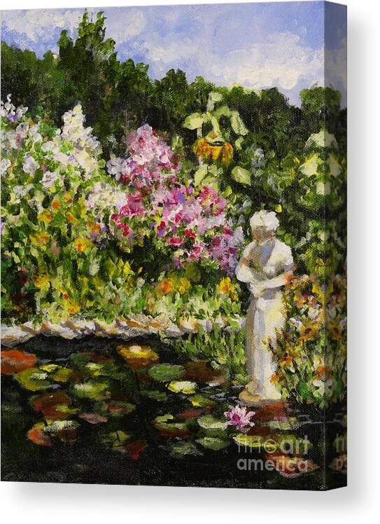 Gardens Canvas Print featuring the painting Alisons Water Garden by Alison Caltrider