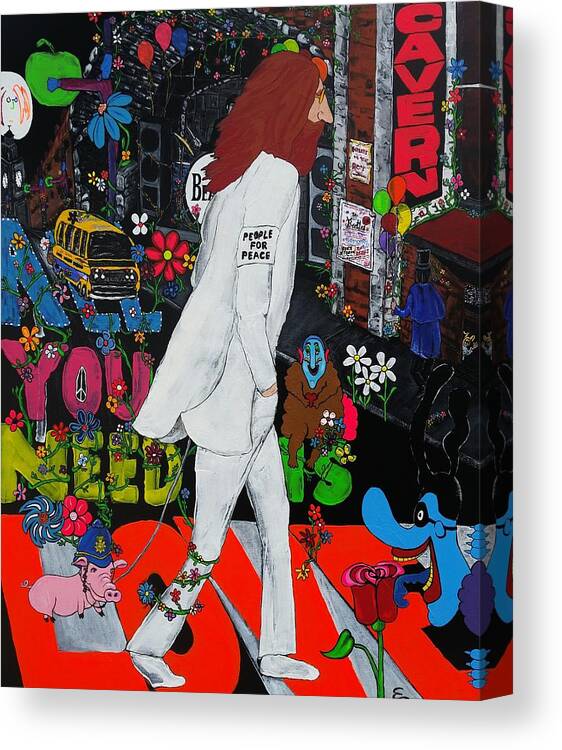 Original Painting Canvas Print featuring the painting All you need is LOVE by Edward Pebworth