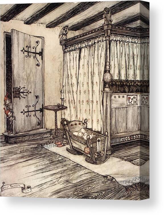 C20th Canvas Print featuring the drawing ..almost Fairy Time, Illustration by Arthur Rackham