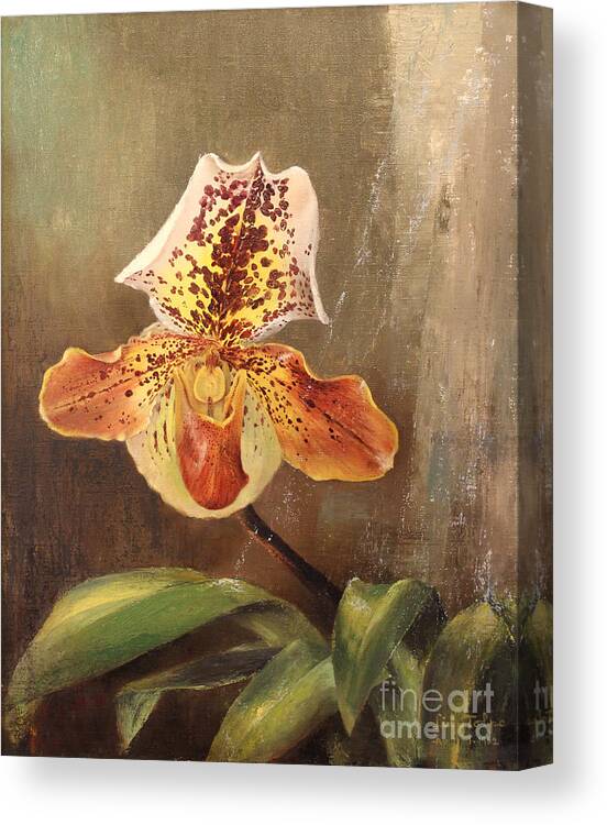 Orchids Canvas Print featuring the painting Angel Orchid by Art By Tolpo Collection