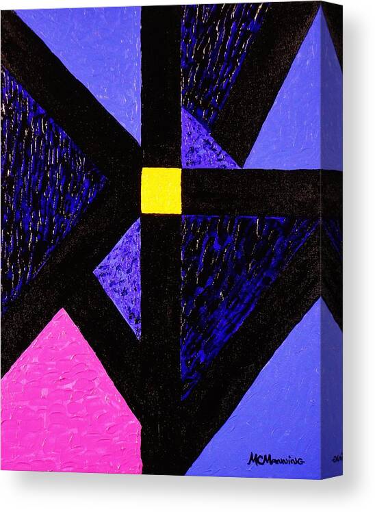 Abstract In Purple Canvas Print featuring the painting Angles by Celeste Manning