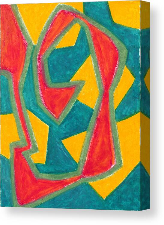 Abstract Canvas Print featuring the painting Angular Spiral by Carrie MaKenna