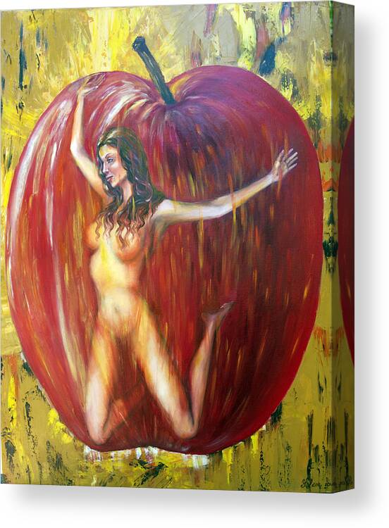 Apple Canvas Print featuring the painting Apple by Yelena Rubin