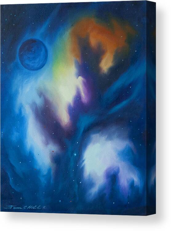 Planet Canvas Print featuring the painting Aramon Nebula by James Hill