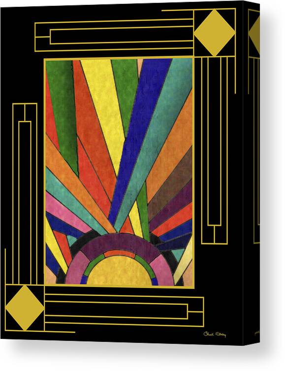 Art Deco Design Canvas Print featuring the digital art Art Deco Design with Mat by Chuck Staley