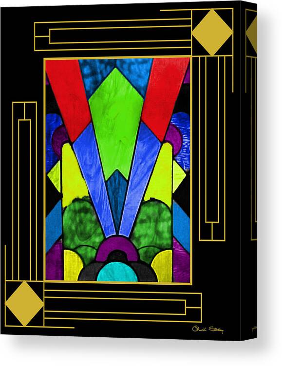 Art Deco Stained Glass 2 Canvas Print featuring the digital art Art Deco - Stained Glass 2 by Chuck Staley