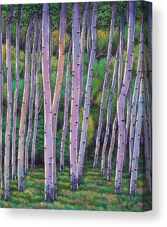 Autumn Aspen Canvas Print featuring the painting Aspen Enclave by Johnathan Harris