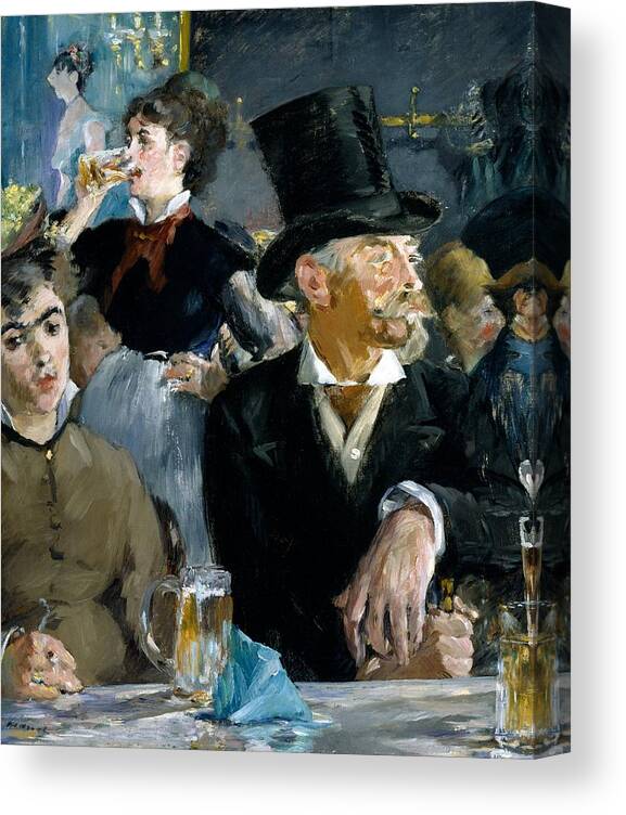 At The Cafe - Concert Canvas Print featuring the painting At the Cafe Concert by Edouard Manet