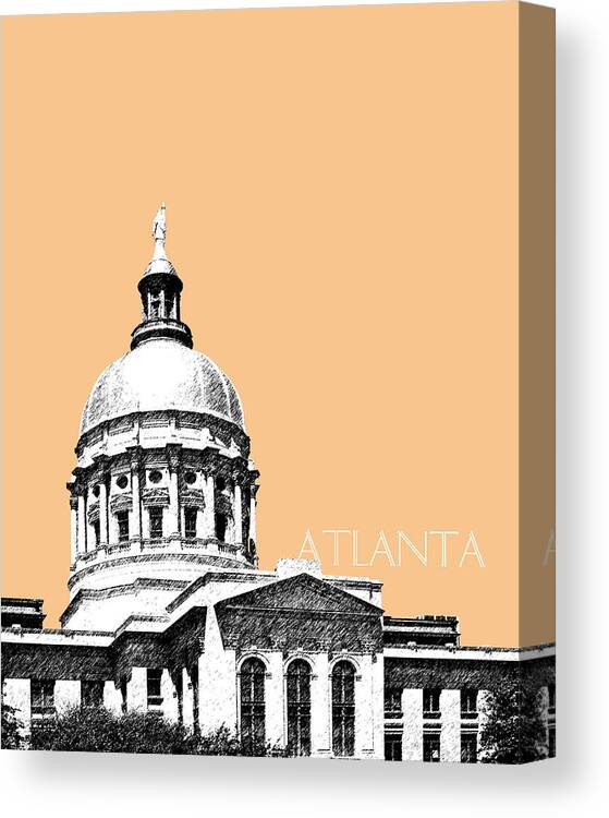 Architecture Canvas Print featuring the digital art Atlanta Capital Building - Wheat by DB Artist
