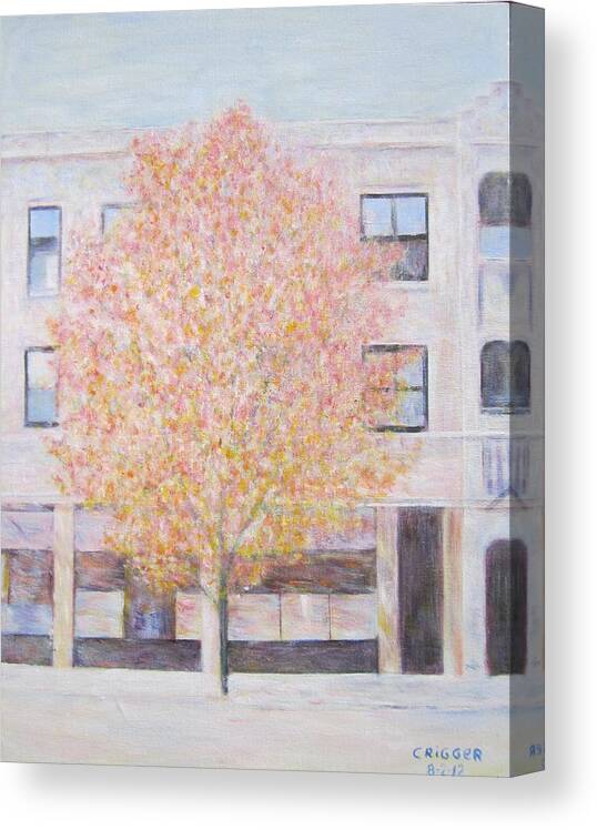 Impressionism Canvas Print featuring the painting Autumn in Chicago by Glenda Crigger