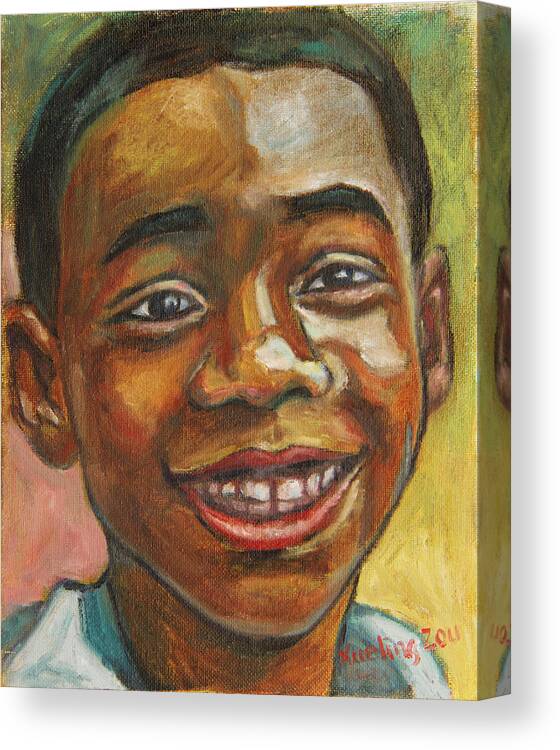 African American Canvas Print featuring the painting Award Day by Xueling Zou