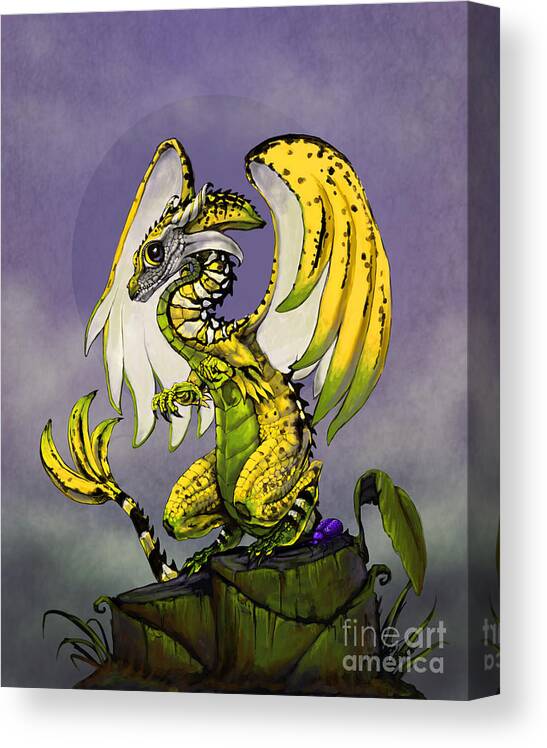Banana Canvas Print featuring the digital art Banana Dragon by Stanley Morrison