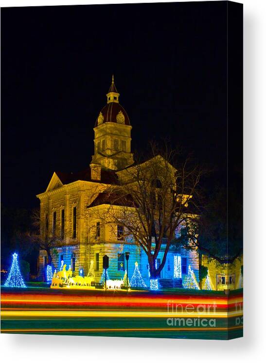 Michael Tidwell Photography Canvas Print featuring the photograph Bandera County Courthouse by Michael Tidwell
