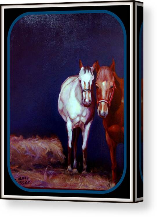 Horses Canvas Print featuring the painting Barn Bound by MarvL Roussan