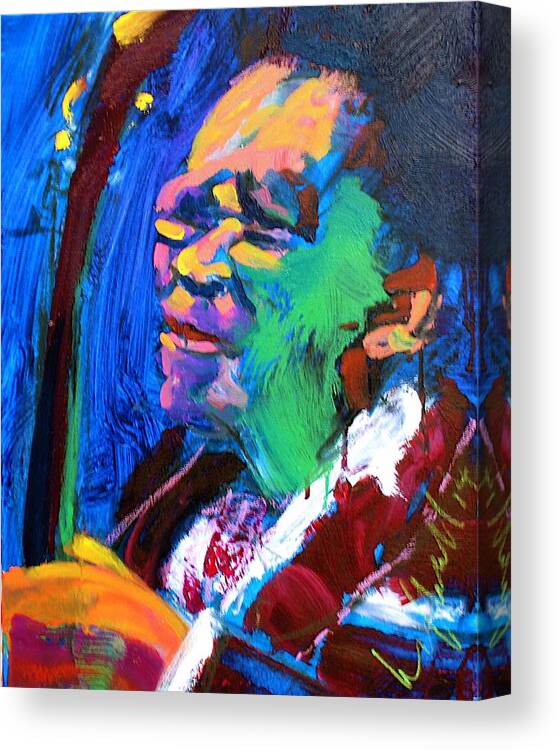 Bbking Canvas Print featuring the painting B.B.King by Les Leffingwell