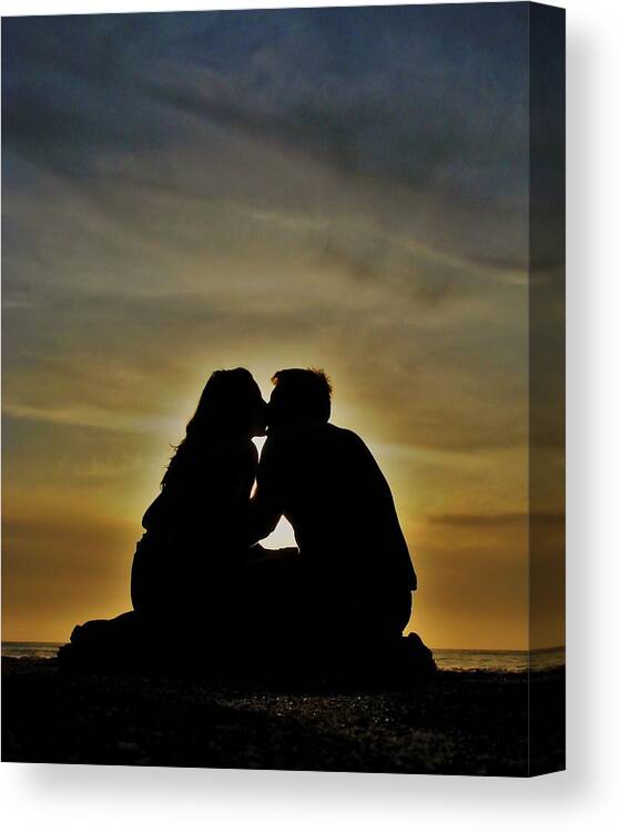Love Canvas Print featuring the photograph Beach Lovers by Benjamin Yeager