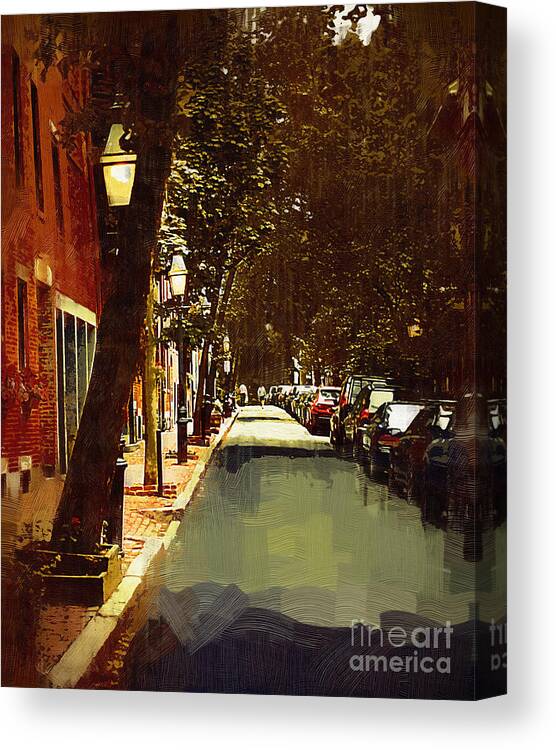 Boston Canvas Print featuring the digital art Beacon Hill by Kirt Tisdale