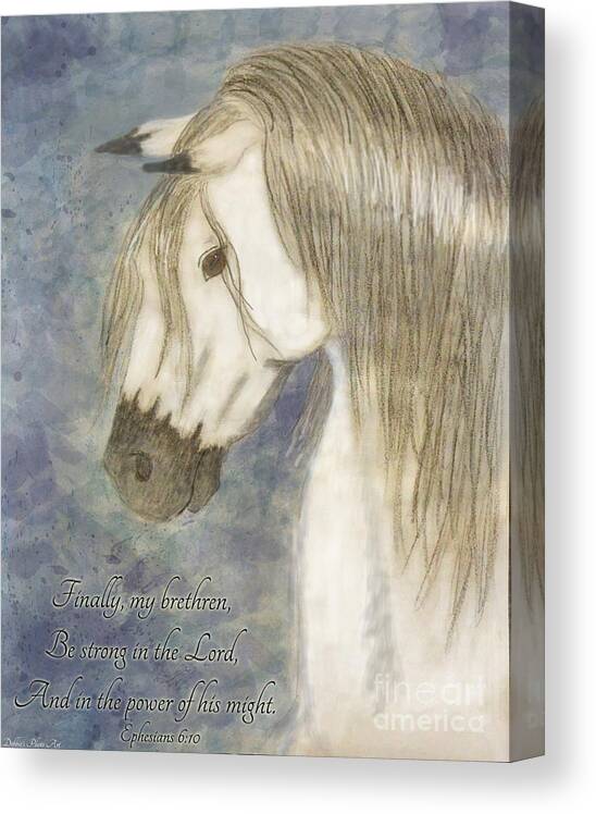 Nature Canvas Print featuring the painting Beauty and Strength with verse by Debbie Portwood