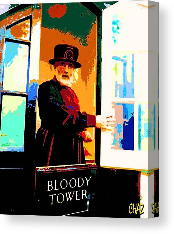 London Canvas Print featuring the painting Beefeater by CHAZ Daugherty