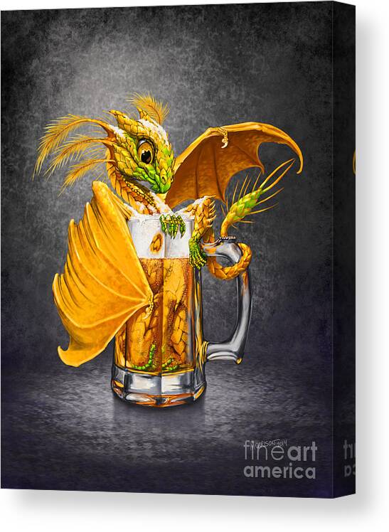 Dragon Canvas Print featuring the digital art Beer Dragon by Stanley Morrison
