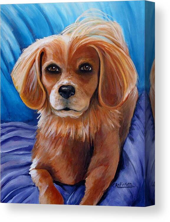 Dog Canvas Print featuring the painting Bella Bellissimo by Carol Allen Anfinsen