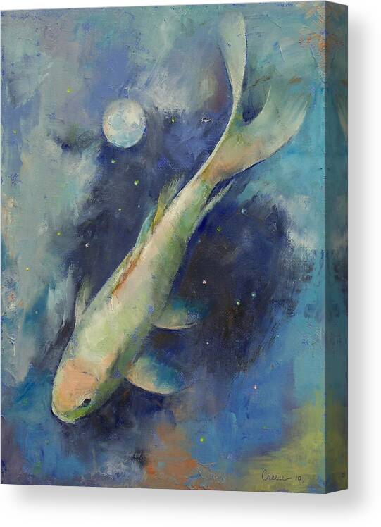 Beneath Canvas Print featuring the painting Beneath the Moon and Stars by Michael Creese
