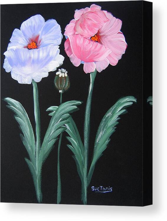 Flowers Canvas Print featuring the painting Best Buds by Suzanne Theis