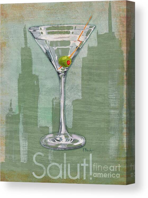 Cocktail Canvas Print featuring the painting Big City Cocktails Martini by Paul Brent