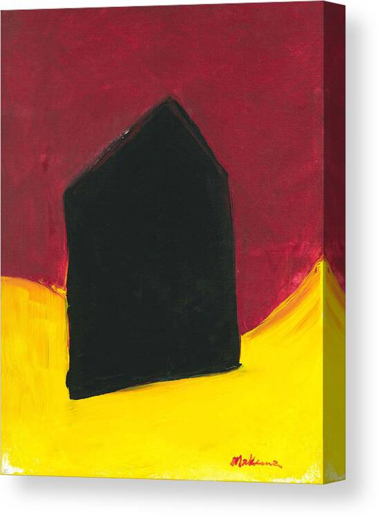 Landscape Canvas Print featuring the painting Black ArtHouse by Carrie MaKenna