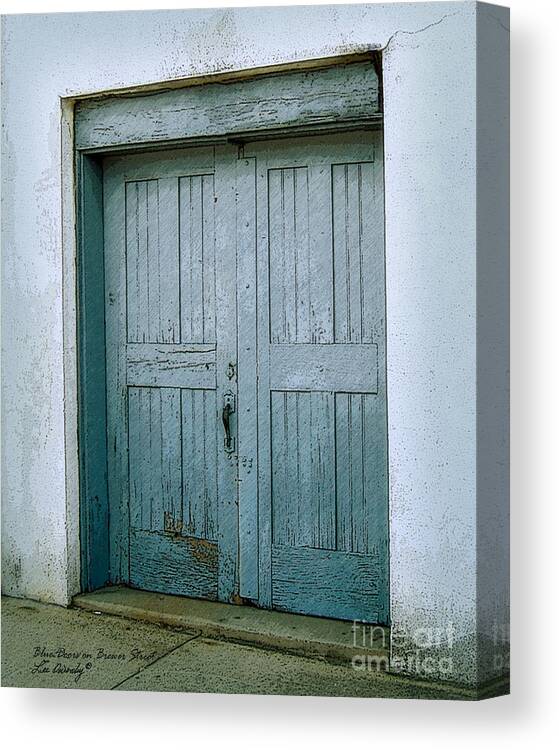Paris Tennessee Canvas Print featuring the photograph Blue Doors On Brewer Street by Lee Owenby