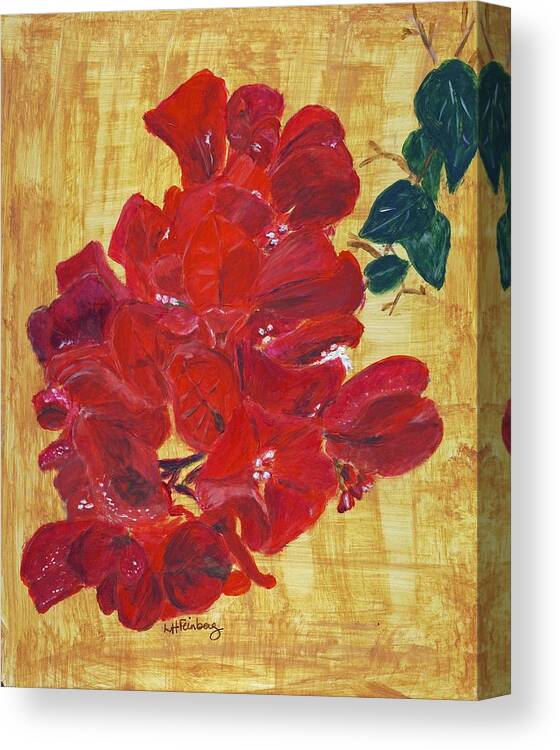 Flowers Canvas Print featuring the painting Bougainvillea by Linda Feinberg