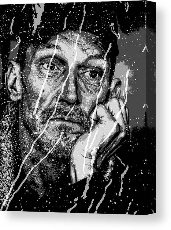 Homeless Canvas Print featuring the digital art Hitting the Wall by I'ina Van Lawick