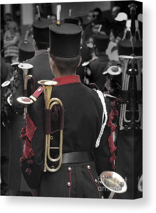 Parade Canvas Print featuring the photograph Bugle Boy by Barry Weiss