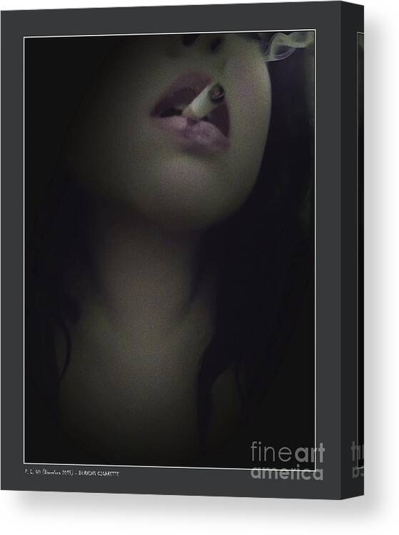 Lady Canvas Print featuring the photograph Burning Cigarette by Pedro L Gili