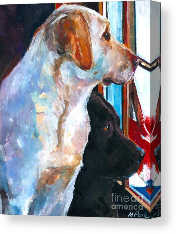 Labrador Retriever Canvas Print featuring the painting By My Side by Molly Poole