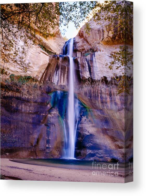 Calf Creek Falls Canvas Print featuring the photograph Calf Creek Falls by Tracy Knauer