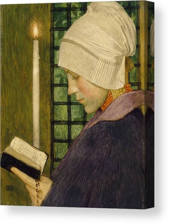Marianne Stokes - Candlemas Day Canvas Print featuring the painting Candlemas Day by MotionAge Designs